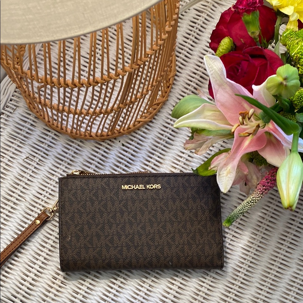 Michael Kors Brown Wristlet